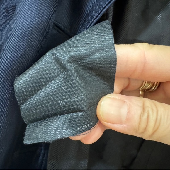 Prada 100% silk belted blazer jacket in navy blue - Picture 11 of 16